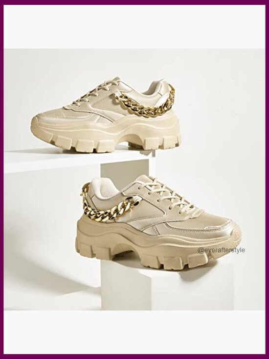 Lucky Step | Shoes | Lucky Step Black Platform Walking  Chunky Platform Dad Colorblock Lace-Up Walking Sneakers